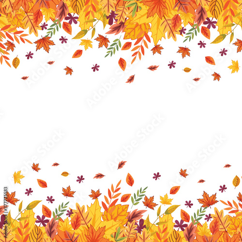 Falling autumn leaves template  vector illustration