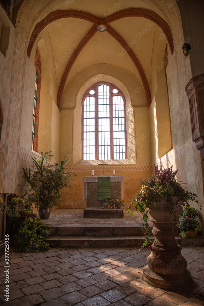 Das Innere einer kleinen Kapelle in Kloster Buch in Sachsen Das Innere einer kleinen Kapelle in Kloster Buch in Sachsen