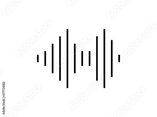 Sound wave icon. Audio signal icon design isolated on white background. Simple illustration of sound wave icon isolated on white background 