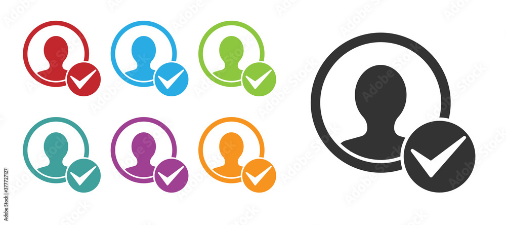 Black Create account screen icon isolated on white background. Set icons colorful. Vector. Black Create account screen icon isolated on white background. Set icons colorful. Vector.