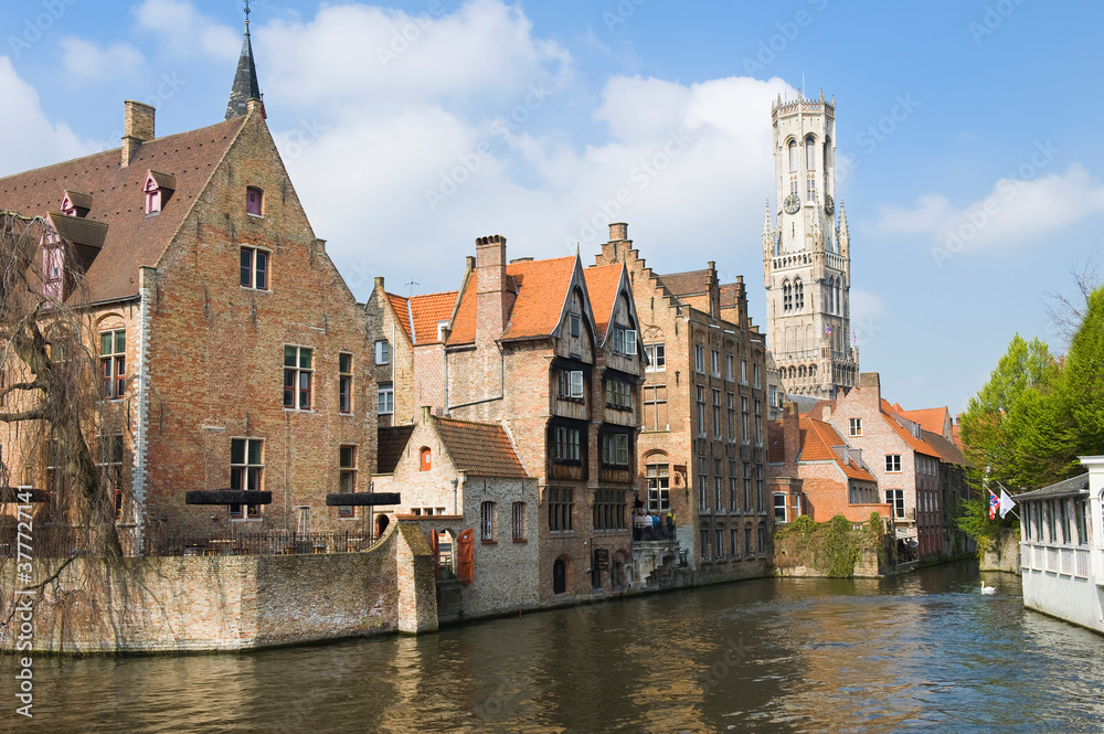 Rozenhoedkaai, Historic centre of Bruges, Belgium, Unesco World Heritage Site.