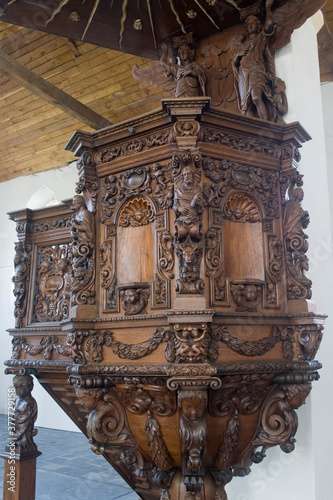 Church of the Sint-Truiden beguinage, Pulpit, Belgium, Unesco World Heritage Site. photo