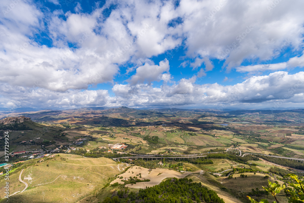 Fototapeta premium Lombardia Castle in the city of Enna in Sicily, Italy