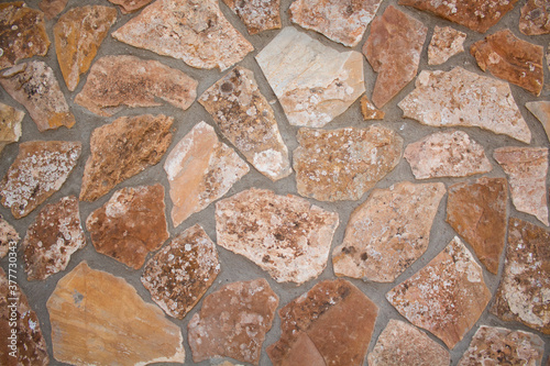 Rustic stone texture used in rural houses.