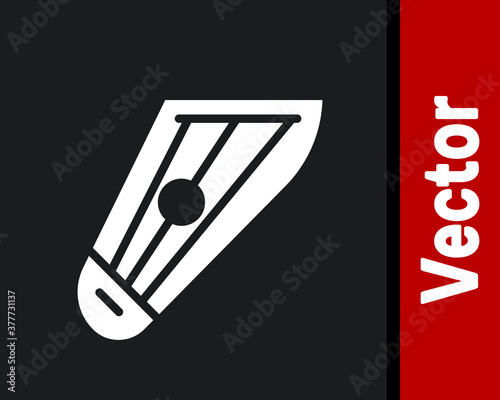 White Musical instrument kankles icon isolated on black background. Vector.