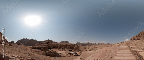 High Resolution 360 Panoramic HDR Images Taken in Petra (Wadi Mousa) and it's most famous historical landmarks, Suitable for AR VR or creating textures for desert environment