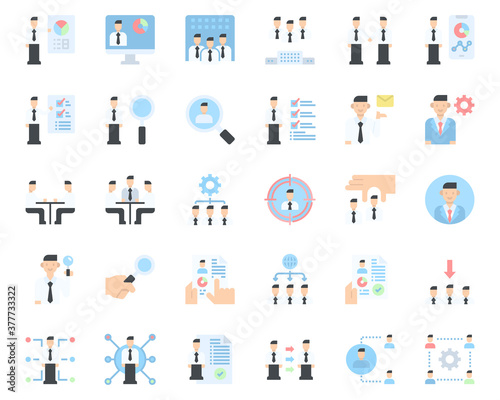 Human Resources Management Icons Vector , People, Business, Teamwork
