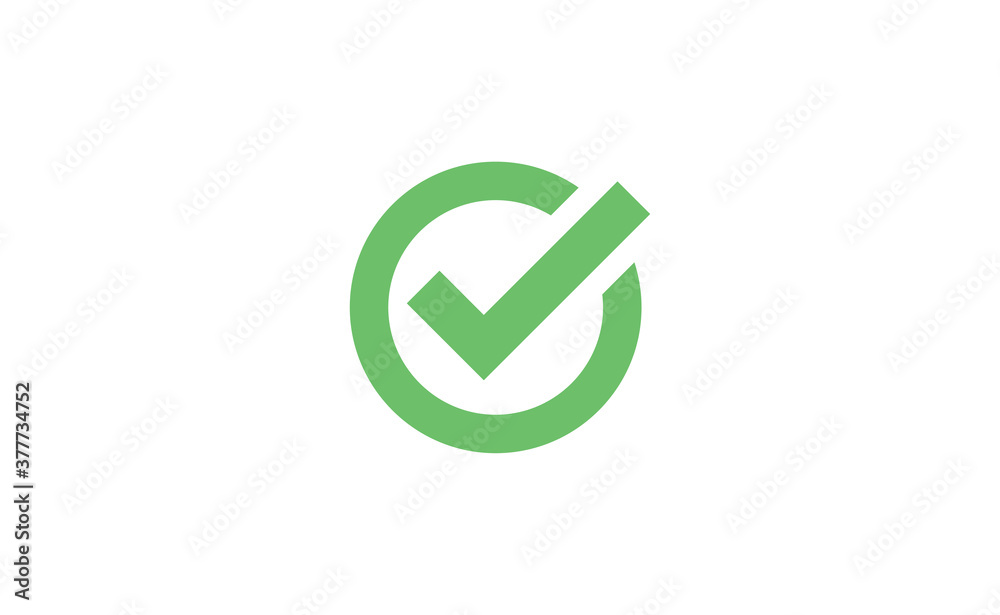 Green check mark. Symbol of approval. Approved tick symbol inside a circle. Green check mark. Symbol of approval. Approved tick symbol inside a circle.