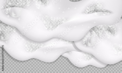 Bath foam background. Shampoo bubbles texture.