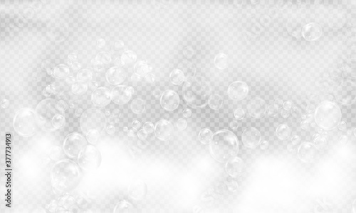 Bath foam background. Shampoo bubbles texture.
