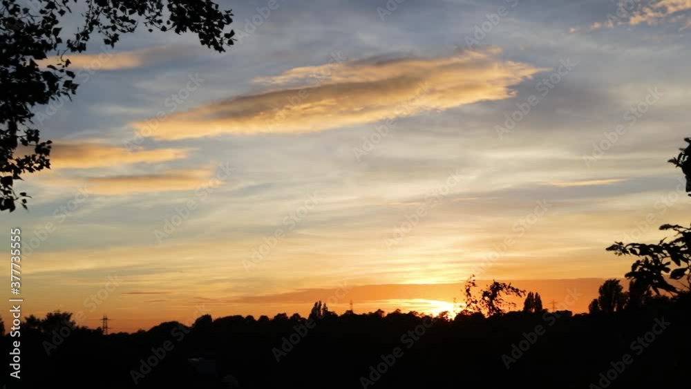 Sunset in Erdington, Birmingham ,UK  slow motion shot