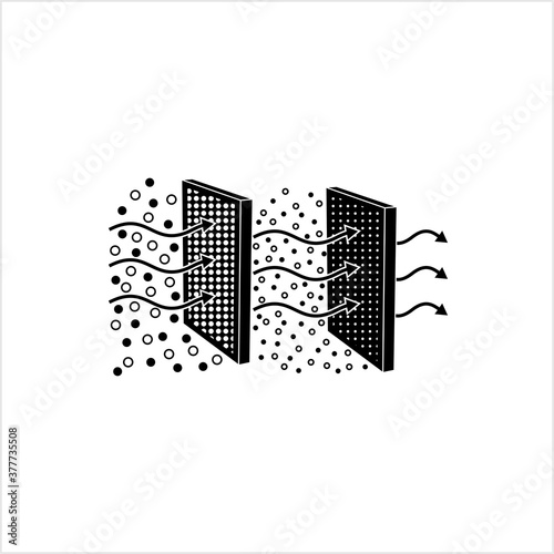Air Flow Filter Icon, Dust Filter Icon