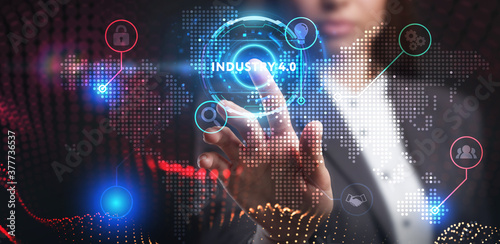 Wallpaper Mural Business, Technology, Internet and network concept. Young businessman working on a virtual screen of the future and sees the inscription: Industry 4.0 Torontodigital.ca