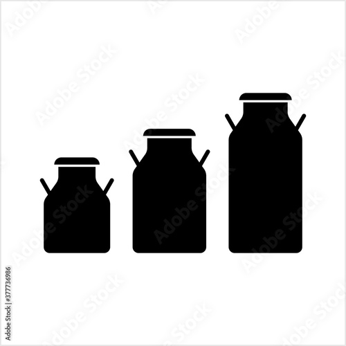 Milk Can Icon, Dairy Product, Liquid Storage, Holding, Transportation Container