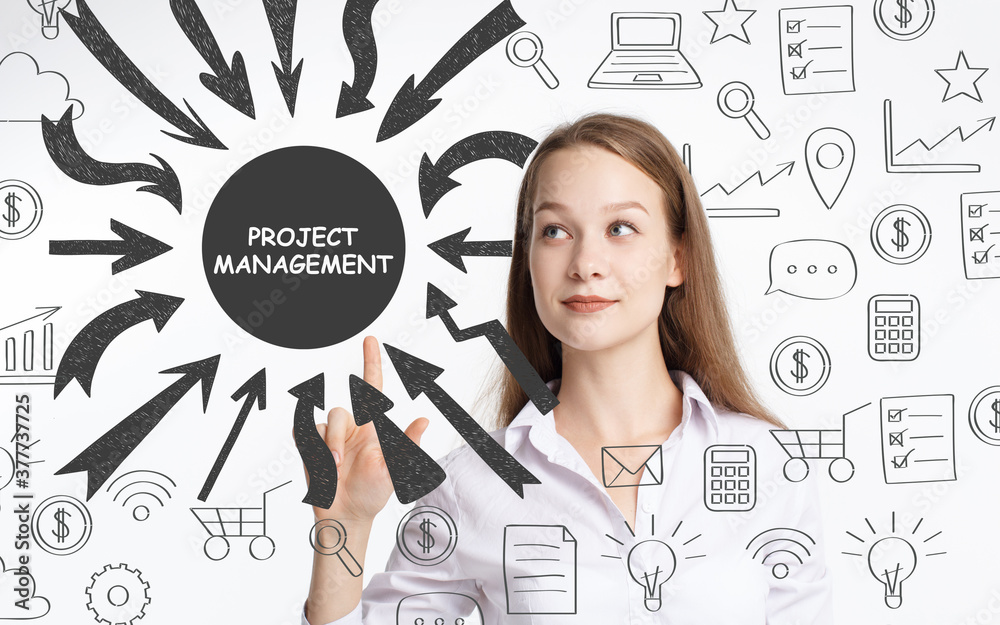 Business, technology, internet and network concept. Young businessman thinks over the steps for successful growth: Business, technology, internet and network concept. Young businessman thinks over the steps for successful growth: