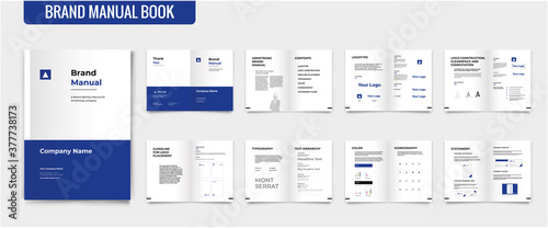 Brand Guidbook Brand Style Guide Book Brochure Layout Brand Book Brand Manual Blue Brand Guideline Template