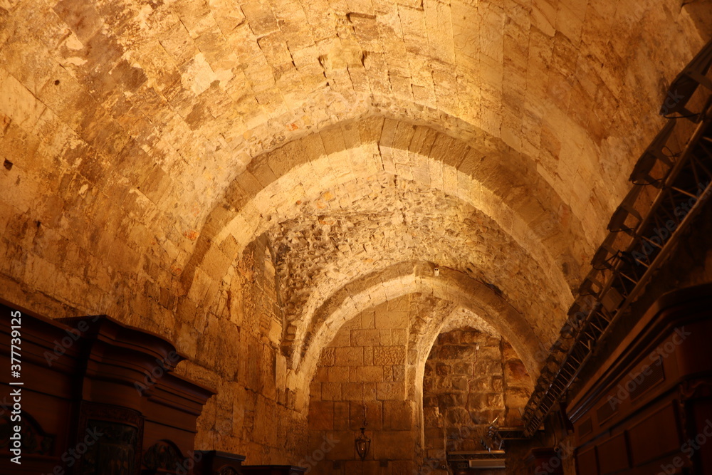 Wilsons Arch in the synagogue at the Western Wall in Jerusalem Israel