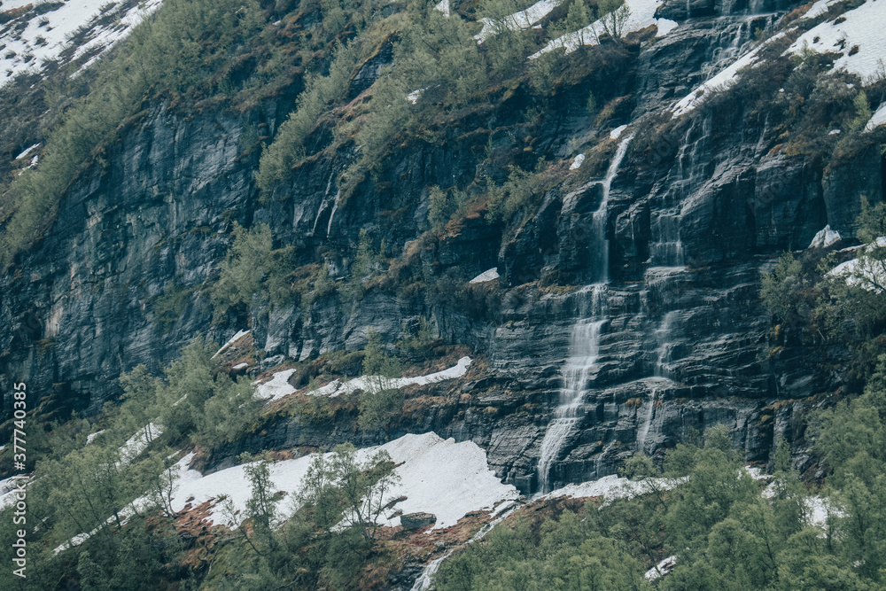 Waterfall norwegian mountains
