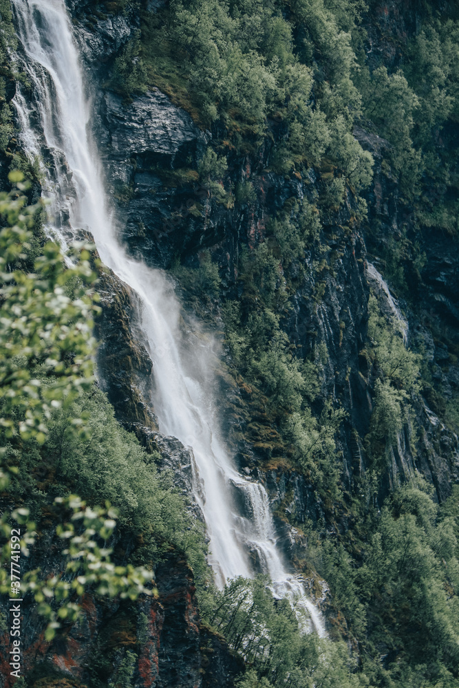 waterfall in the mountains