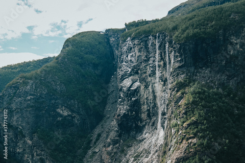 waterfall on the norwegian mountain
