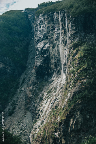 waterfall on the norwegian mountain