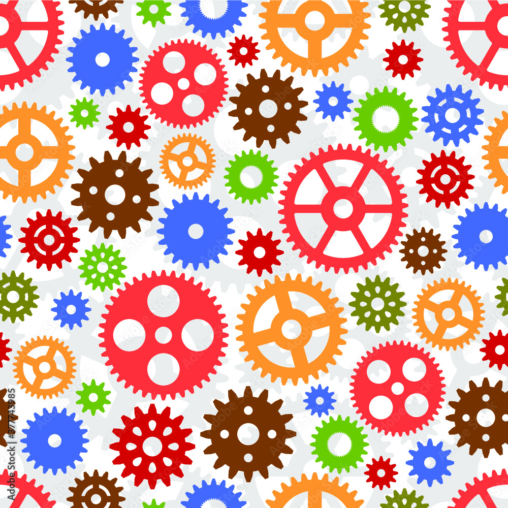 Seamless pattern with colorful gears. Seamless pattern with colorful gears.