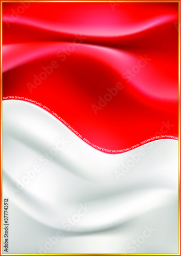 Fabric folds background of two colors. Curtain effect as a wave surface.