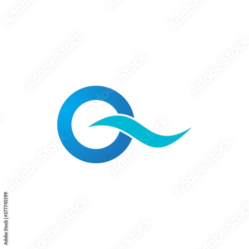 Q letter wave logo © mhasanudin