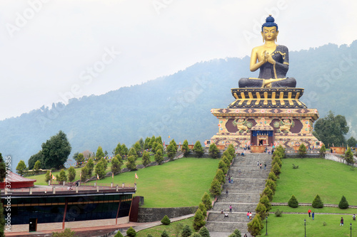 Buddha Park of Ravangla. Beautiful huge statue of Lord Buddha, at Ravangla, Sikkim, India. Gautam Buddha statue in the Buddha Park of Ravangla in South Sikkim.