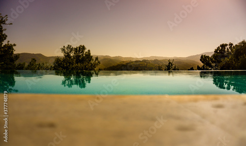 Pool view on nature background.