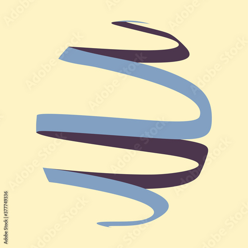 An abstract blue and purple coil shape background image.