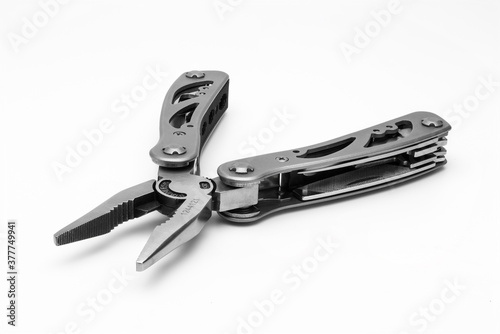 Multitool with pliers with white background