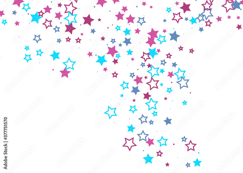 Shooting stars confetti. Multi-colored stars. Holiday background. Abstract texture on a white background. Design element. Vector illustration, EPS 10	