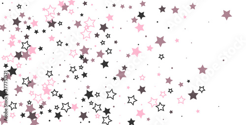 Shooting stars confetti. Multi-colored stars. Holiday background. Abstract texture on a white background. Design element. Vector illustration  EPS 10 