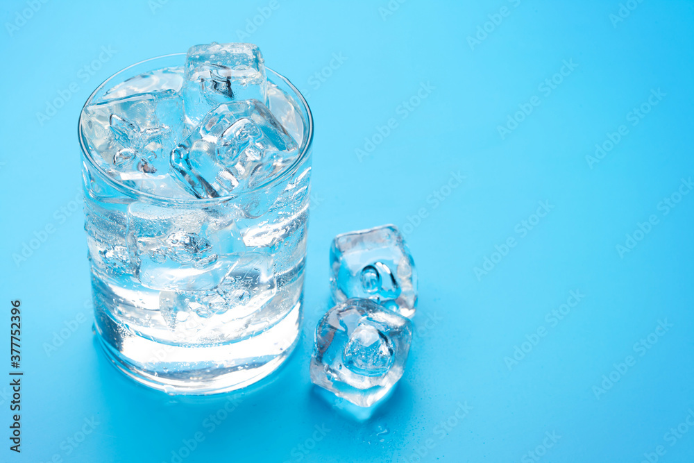 Glass of water with ice cubes Glass of water with ice cubes
