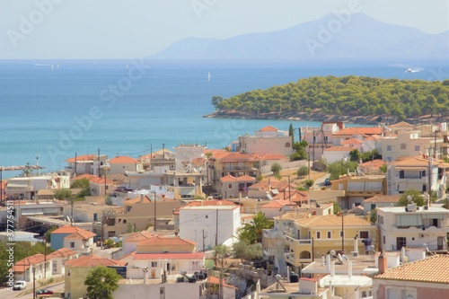 Ermioni, Greece, Peleponnese houses, town and the sea