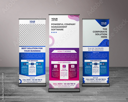Professional Corporate Roll Up Banner Design 2020 with 3 concepts