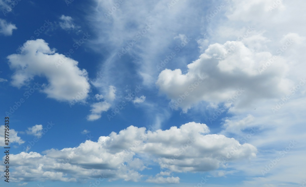 Beautiful cloudscape in blue sky, natural background Beautiful cloudscape in blue sky, natural background