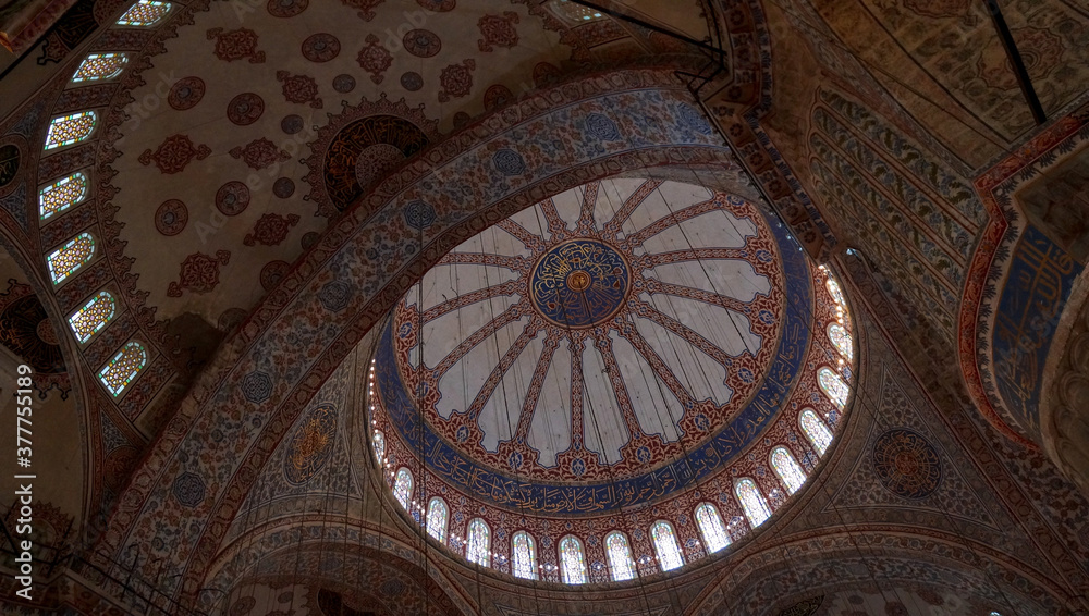 Ceiling of Blue mosque, Istanbul, Turkey
