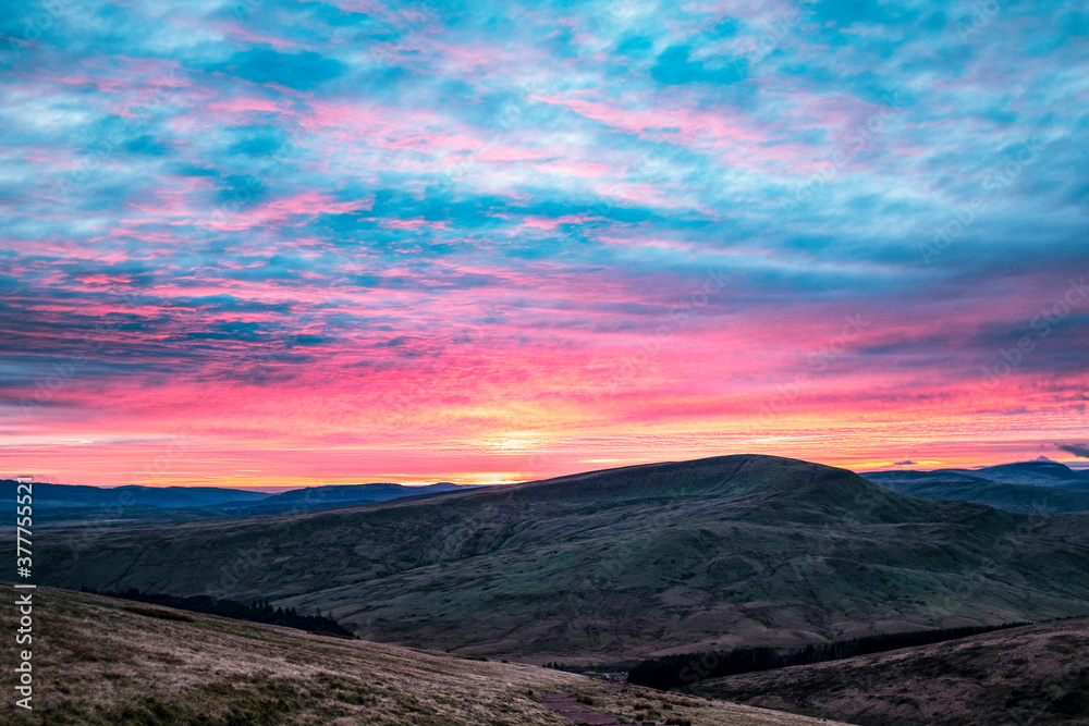 Fototapeta premium Sunset, Brecon Beacons, Wales