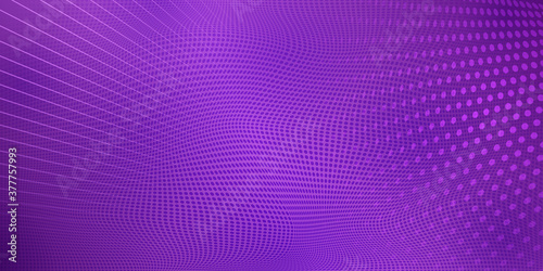 Abstract halftone background made of dots and lines in purple colors