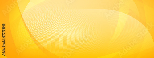 Abstract halftone background of small dots and wavy lines in yellow colors