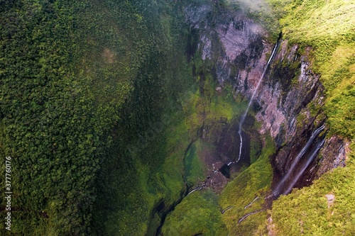 Photography Waterfall from the sky, Trou de fer Reunion Island