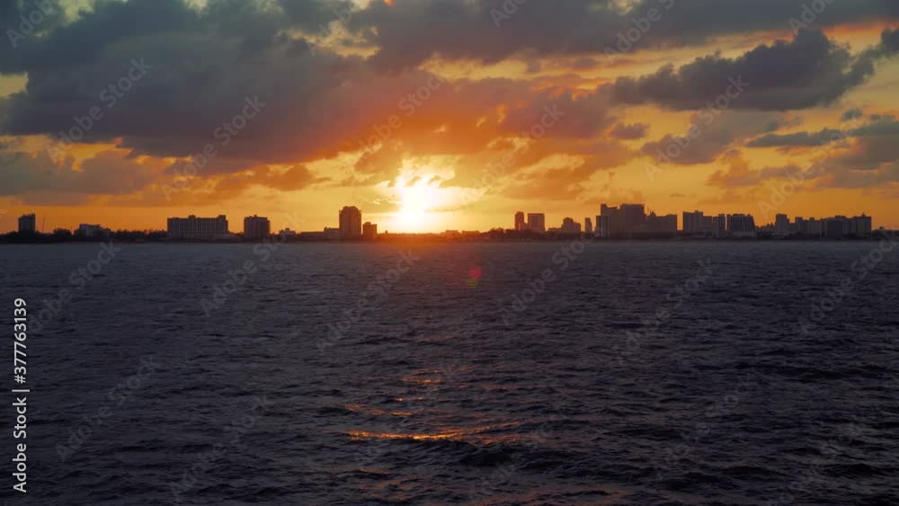 Sunset above the city from seaside in Fort Lauderdale, Florida Sunset above the city from seaside in Fort Lauderdale, Florida