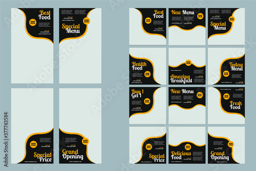 Food and drink social media post and story