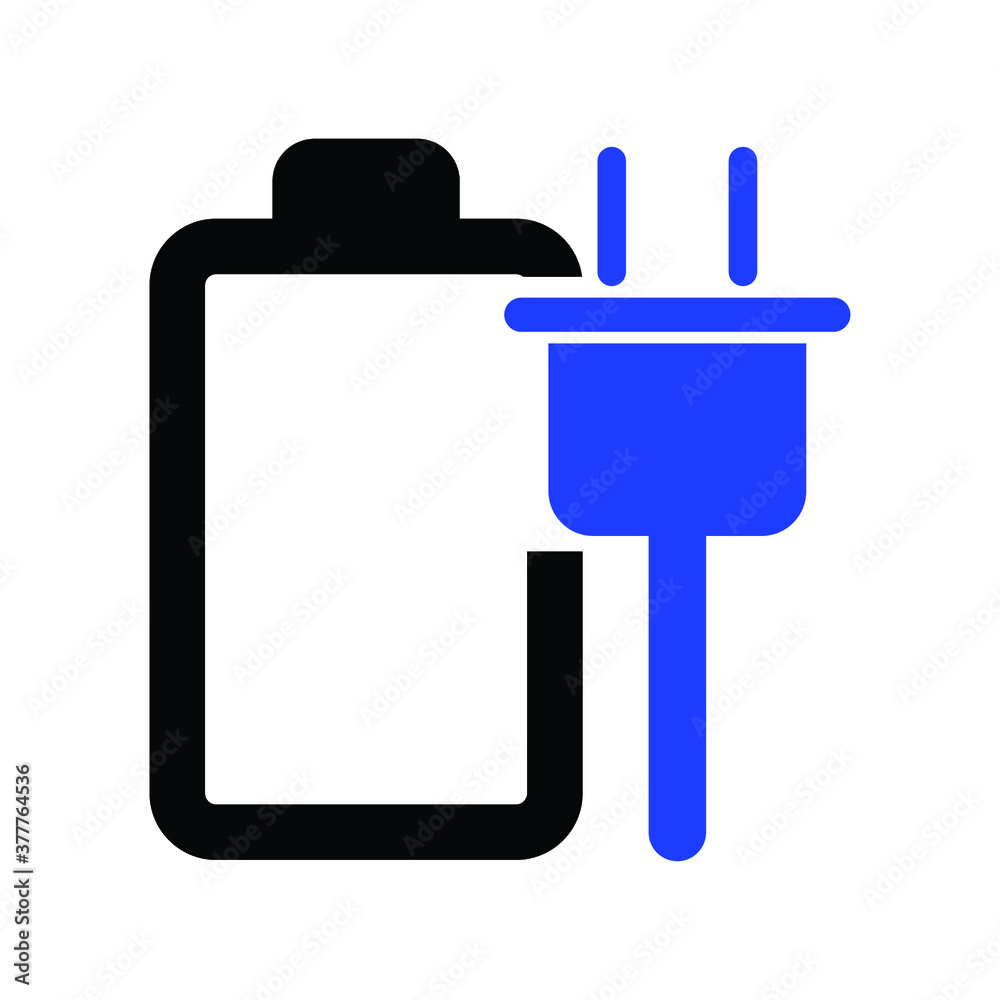 Battery charging UI icon vector Battery charging UI icon vector