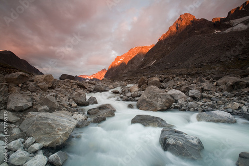 Mountain Stream at Sunset, Itilleq Fjord, Greenland