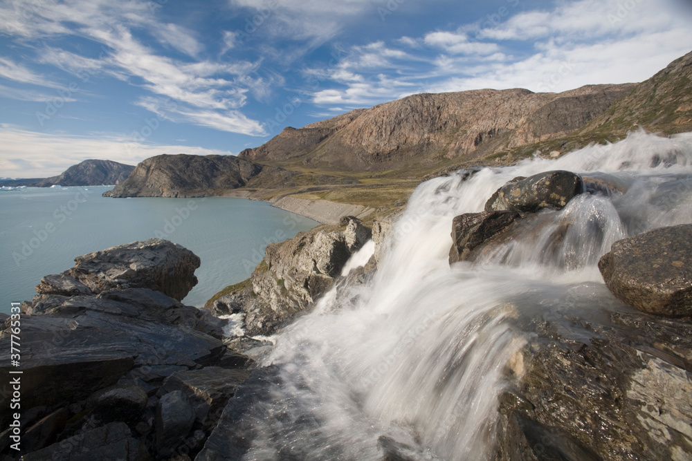 Obraz premium Waterfall, Disko Bay, Greenland
