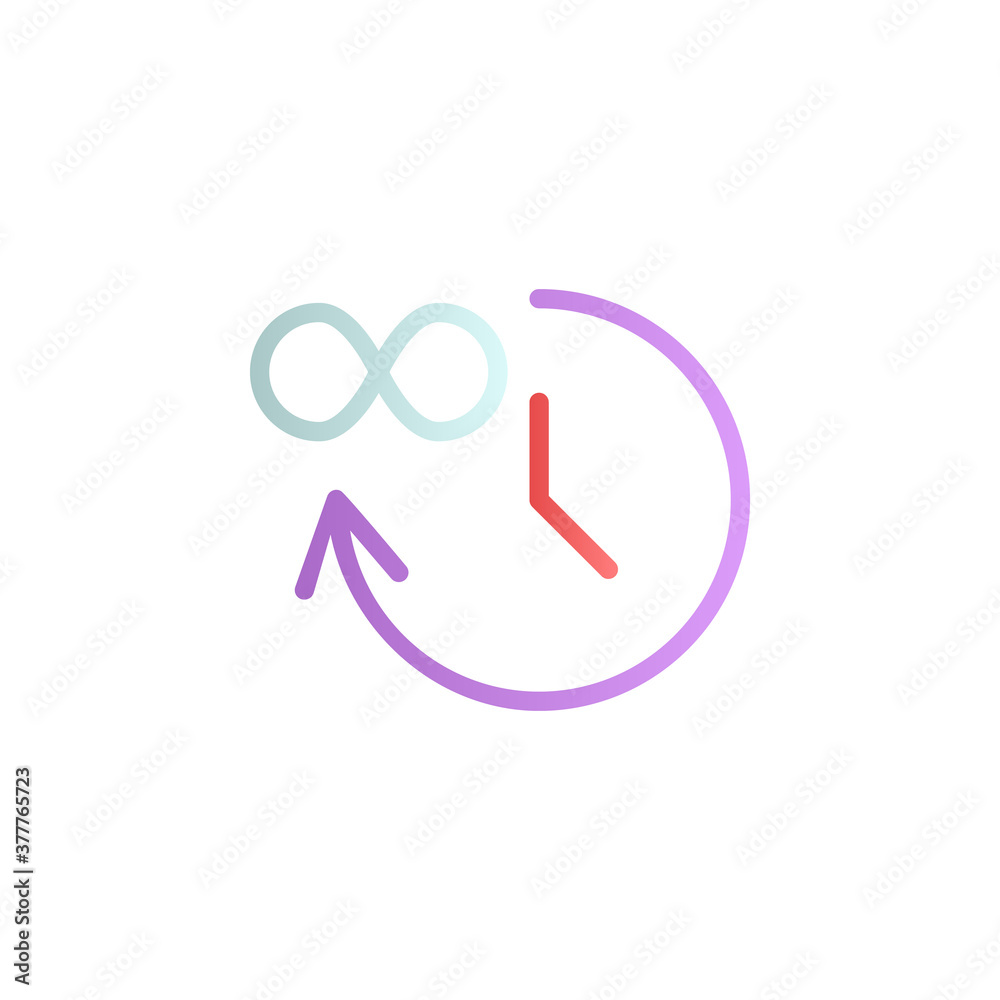 Fototapeta premium Infinite time color gradient vector icon