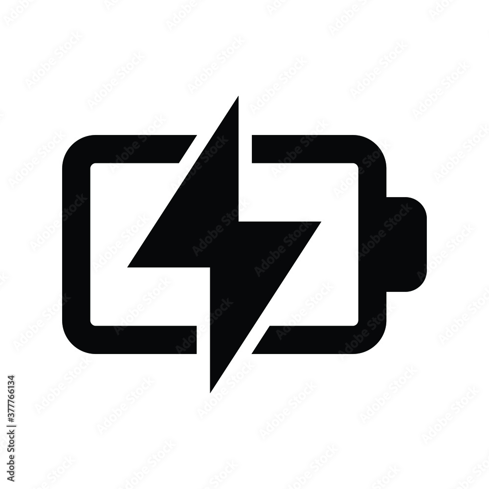 Battery charging UI icon vector Battery charging UI icon vector